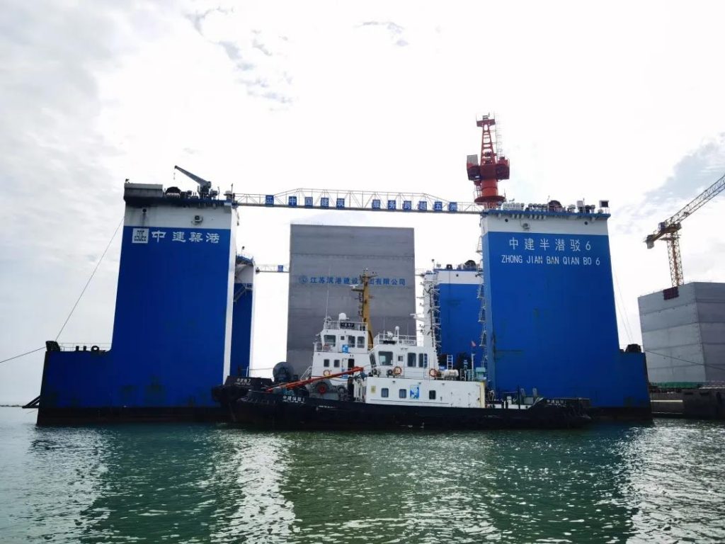 江苏筑港四千吨级沉箱首次顺利入海存放 - 第1张  | 大陆桥视野